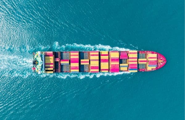 Conteneur maritime pendant un déménagement international avec Grospiron