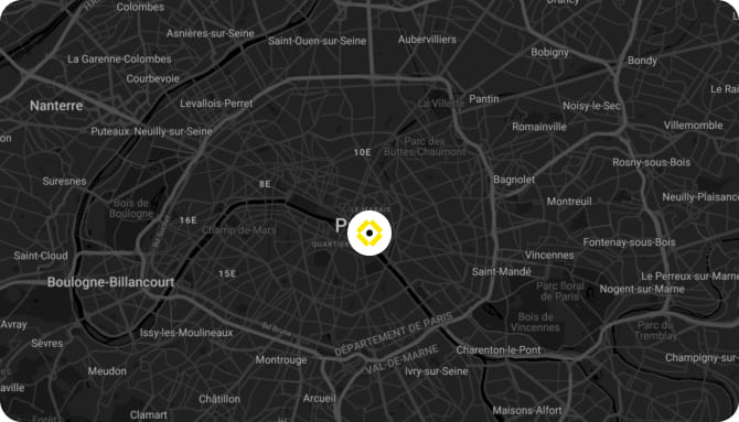 Localisation du siège Grospiron sur une carte de Paris