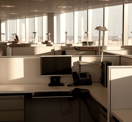 Bureaux vides après transfert d’entreprise géré par Grospiron