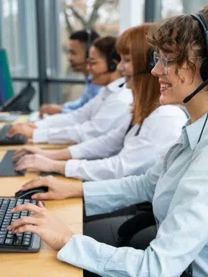 people working call center